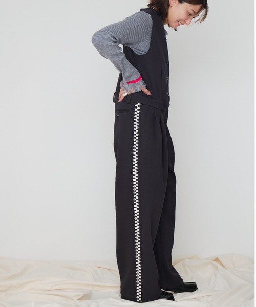 Muel Chic(ミュエルシック)の「Perth all-in-one パースオールインワン(つなぎ/オールインワン・レディース・ネイビー/ブラウン/オフホワイト・MEDIUM)」の15枚目の写真
