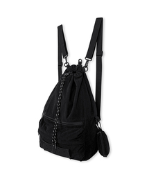 Chikashitsu +】pocket string backpack / 【チカシツプラス】ポケット