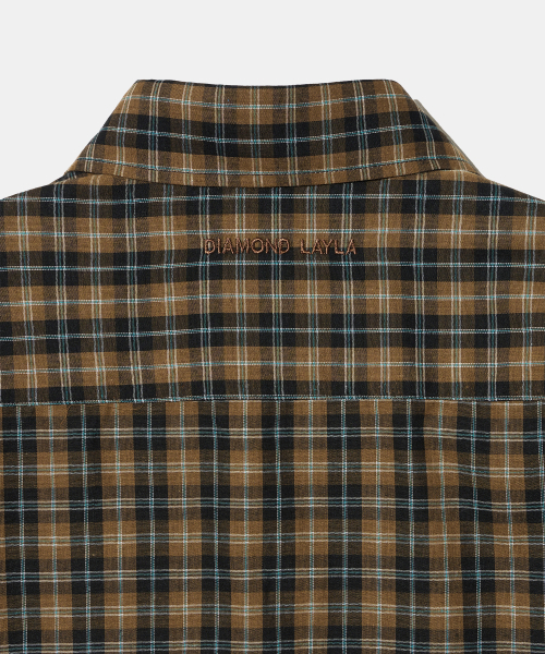 Diamond Layla(ダイアモンドレイラ)の「Teal Oasis Check Shirt S160 Olive Brown(シャツ/ブラウス・レディース・その他・LARGE/SMALL/MEDIUM)」の7枚目の写真