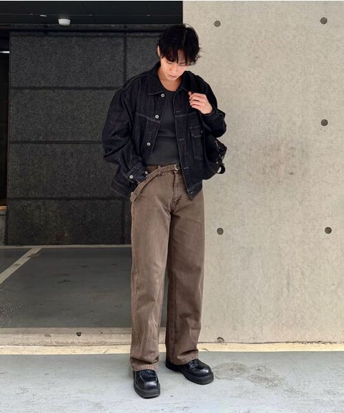 NONBLANK(ノンブランク)の「ダイングデニムパンツ_グレイッシュカーキ(デニムパンツ・メンズ・カーキ・MEDIUM/LARGE/X-LARGE)」の19枚目の写真