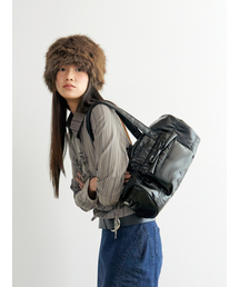 NEFNEF（ネフネフ）の「glossy ribbon duffle bag_black（ショルダーバッグ）」