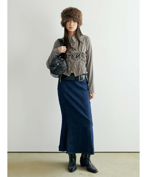 NEFNEF（ネフネフ）の「光沢のあるリボンのダッフルバッグ_ブラック（ショルダーバッグ・レディース・その他・FREE）」の7枚目の写真