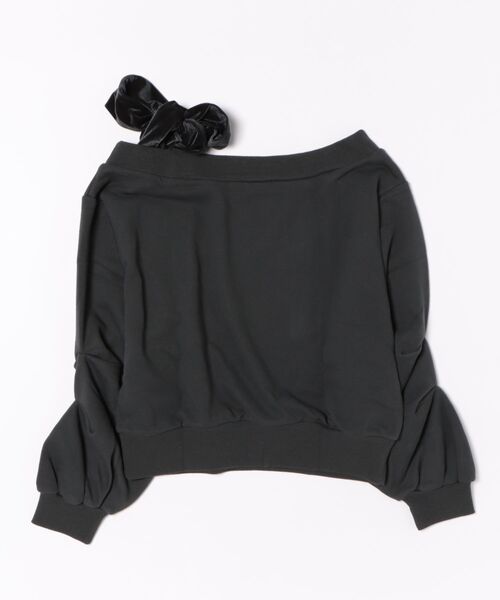 archives（アルシーヴ）の「ベロアリボンタックオフショルスウェット（スウェット・レディース・グレー/チャコールグレー/アイボリー・MEDIUM）」の4枚目の写真