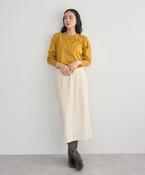 YECCA VECCA（イェッカヴェッカ）の「コーデュロイナロースカート（スカート・レディース・チャコールグレー/アイボリー/ブラウン・FREE）」の8枚目の写真