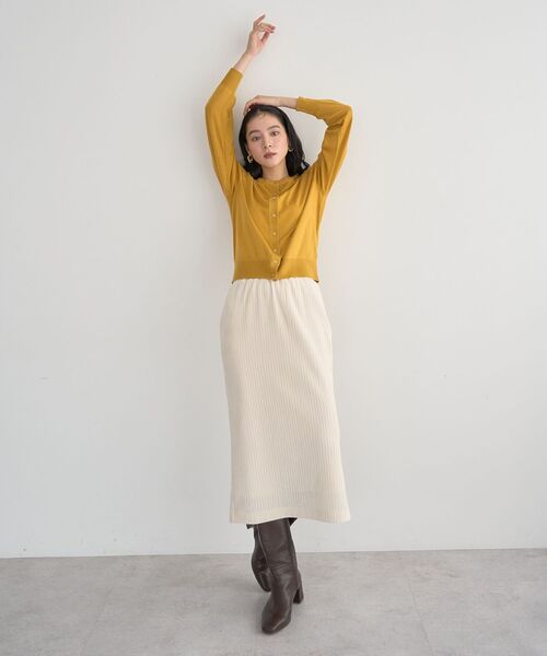 YECCA VECCA（イェッカヴェッカ）の「コーデュロイナロースカート（スカート・レディース・チャコールグレー/アイボリー/ブラウン・FREE）」の9枚目の写真