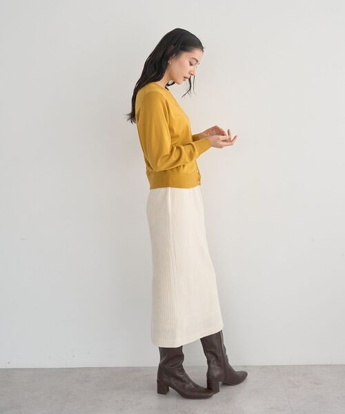 YECCA VECCA（イェッカヴェッカ）の「コーデュロイナロースカート（スカート・レディース・チャコールグレー/アイボリー/ブラウン・FREE）」の10枚目の写真