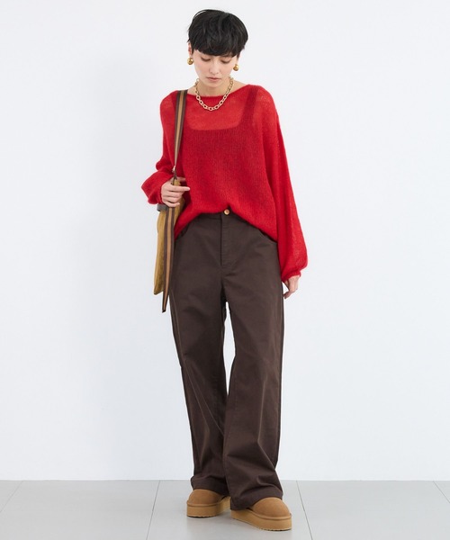 BARNYARDSTORM（バンヤードストーム）の「BARNYARDSTORM / モヘア袖ボリュームニット（ニット/セーター・レディース・ブルー/ホワイト/レッド/ベージュ・FREE）」の16枚目の写真