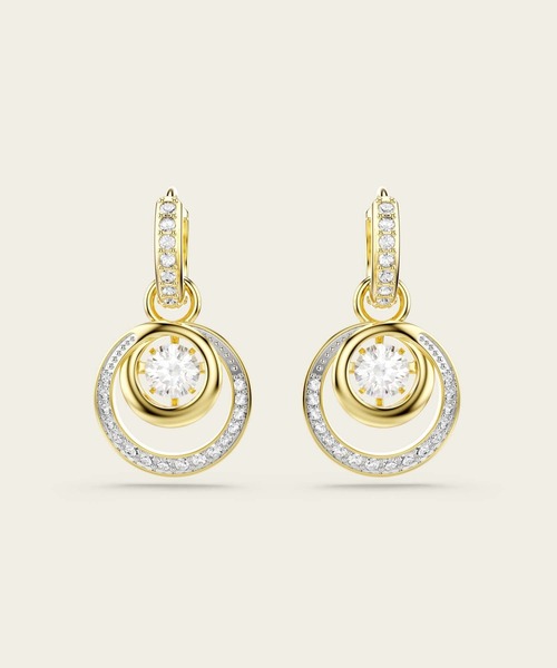 SWAROVSKI(スワロフスキー)の「【公式】【スワロフスキー】Hyperbola ドロップピアス, ラウンドカット, ホワイト, ゴールドトーン・プレーティング(ピアス(両耳用)・レディース・ホワイト・ONE SIZE)」の3枚目の写真