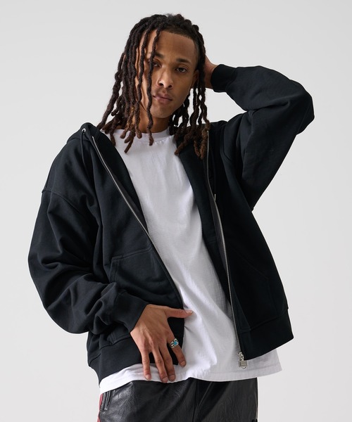 FUBU（ フブ）の「FUBU フブ ブランド FB Zip Hoodie / FBロゴ ジップパーカー（パーカー・メンズ・ブラック/アッシュグレー・XL/M/L）」の5枚目の写真