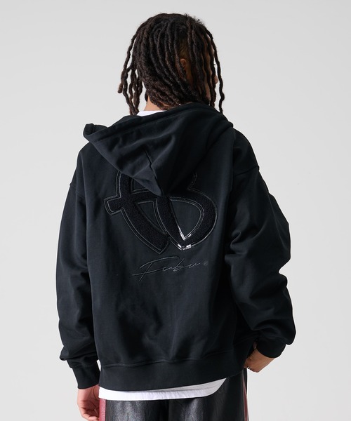 FUBU（ フブ）の「FUBU フブ ブランド FB Zip Hoodie / FBロゴ ジップパーカー（パーカー・メンズ・ブラック/アッシュグレー・XL/M/L）」の7枚目の写真