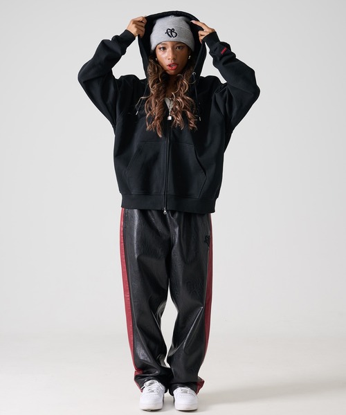 FUBU（ フブ）の「FUBU フブ ブランド FB Zip Hoodie / FBロゴ ジップパーカー（パーカー・メンズ・ブラック/アッシュグレー・XL/M/L）」の10枚目の写真