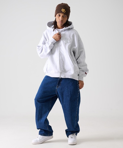 FUBU（ フブ）の「FUBU フブ ブランド FB Zip Hoodie / FBロゴ ジップパーカー（パーカー・メンズ・ブラック/アッシュグレー・XL/M/L）」の12枚目の写真