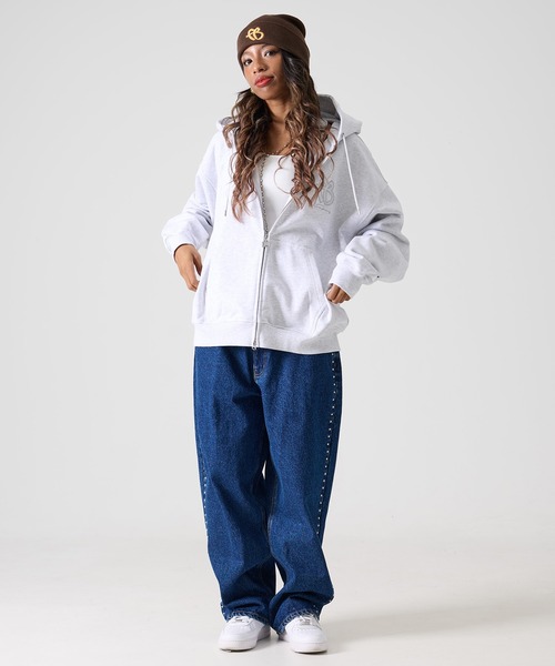 FUBU（ フブ）の「FUBU フブ ブランド FB Zip Hoodie / FBロゴ ジップパーカー（パーカー・メンズ・ブラック/アッシュグレー・XL/M/L）」の16枚目の写真