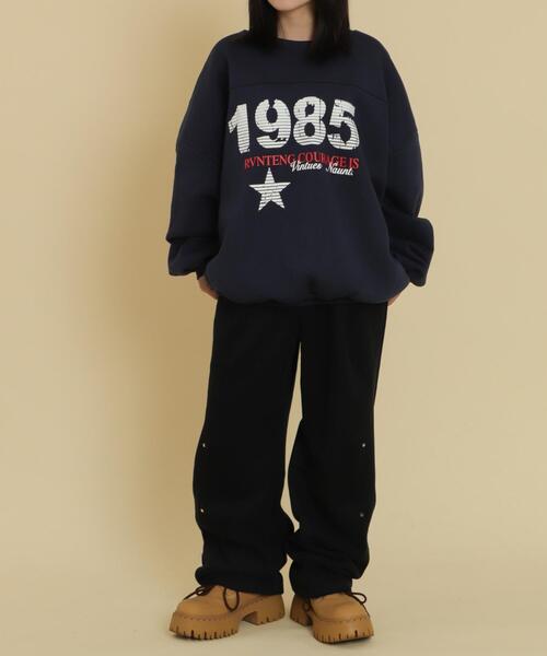 WOND（ウォンド）の「WOND/1985ロゴビッグスウェット（スウェット・レディース・ライトグレー/ネイビー・FREE）」の3枚目の写真