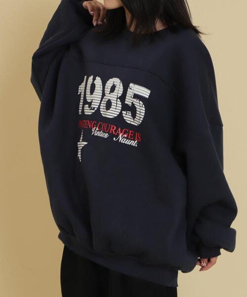 WOND（ウォンド）の「WOND/1985ロゴビッグスウェット（スウェット・レディース・ライトグレー/ネイビー・FREE）」の5枚目の写真