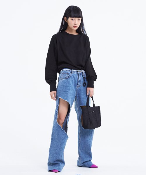 C WEAR BY THE GENIUS(シーウェアバイザジーニアス)の「デニムトートバッグミニブラック(トートバッグ・メンズ・その他・FREE)」の5枚目の写真