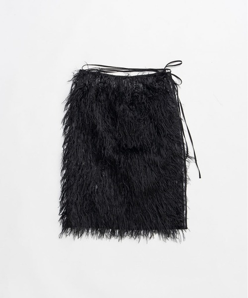 PRANK PROJECT（プランクプロジェクト）の「【2026Spring Pre-Order】シアーフェザーラップスカート / Sheer Feather Wrap Skirt（スカート・レディース・ブラック/ホワイト・FREE）」の15枚目の写真