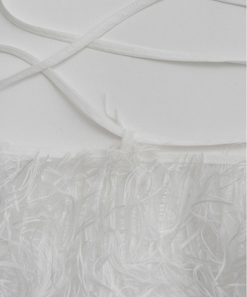 PRANK PROJECT（プランクプロジェクト）の「【2026Spring Pre-Order】シアーフェザーラップスカート / Sheer Feather Wrap Skirt（スカート・レディース・ブラック/ホワイト・FREE）」の14枚目の写真