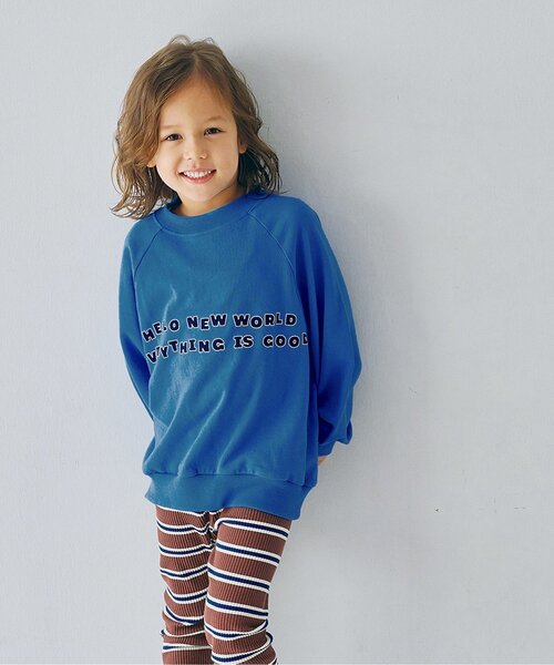 p.premier(ピードットプルミエ)の「イロチ買いしたいスプリングロゴトレーナー_ジュニア対応(スウェット・キッズ・グリーン/ピンク/チャコール/オレンジ/イエロー/ブルー/クリーム/オフホワイト・80/90/100/110/120/130/140)」の5枚目の写真