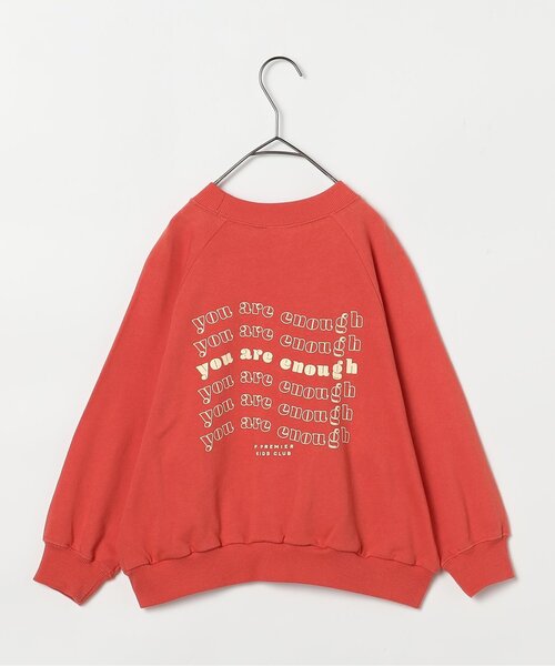 p.premier(ピードットプルミエ)の「イロチ買いしたいスプリングロゴトレーナー_ジュニア対応(スウェット・キッズ・グリーン/ピンク/チャコール/オレンジ/イエロー/ブルー/クリーム/オフホワイト・80/90/100/110/120/130/140)」の21枚目の写真