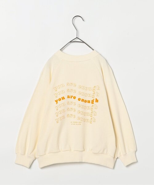 p.premier(ピードットプルミエ)の「イロチ買いしたいスプリングロゴトレーナー_ジュニア対応(スウェット・キッズ・グリーン/ピンク/チャコール/オレンジ/イエロー/ブルー/クリーム/オフホワイト・80/90/100/110/120/130/140)」の22枚目の写真