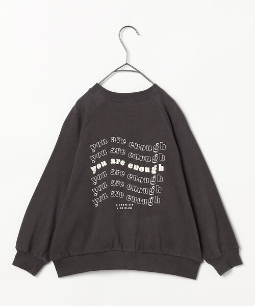 p.premier(ピードットプルミエ)の「イロチ買いしたいスプリングロゴトレーナー_ジュニア対応(スウェット・キッズ・グリーン/ピンク/チャコール/オレンジ/イエロー/ブルー/クリーム/オフホワイト・80/90/100/110/120/130/140)」の13枚目の写真