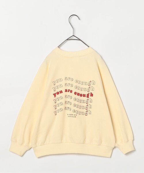 p.premier(ピードットプルミエ)の「イロチ買いしたいスプリングロゴトレーナー_ジュニア対応(スウェット・キッズ・グリーン/ピンク/チャコール/オレンジ/イエロー/ブルー/クリーム/オフホワイト・80/90/100/110/120/130/140)」の14枚目の写真