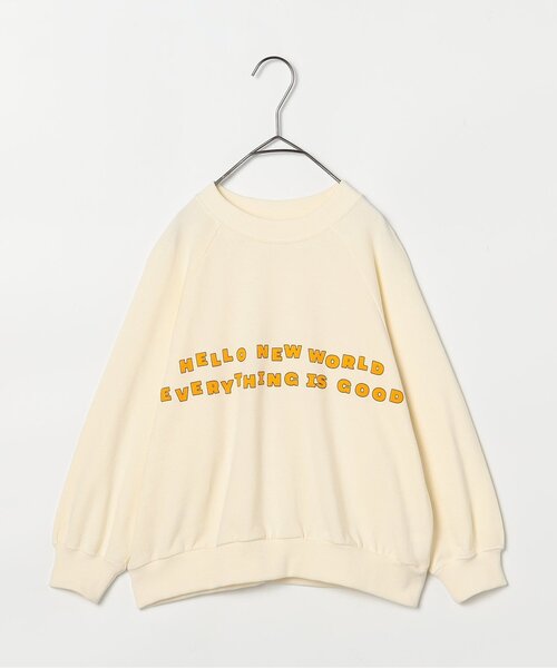 p.premier(ピードットプルミエ)の「イロチ買いしたいスプリングロゴトレーナー_ジュニア対応(スウェット・キッズ・グリーン/ピンク/チャコール/オレンジ/イエロー/ブルー/クリーム/オフホワイト・80/90/100/110/120/130/140)」の11枚目の写真