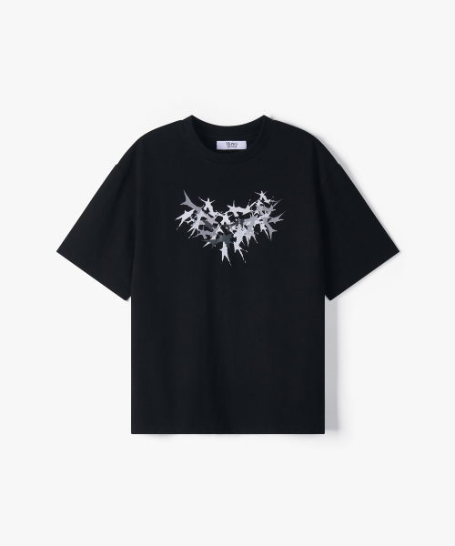 FLAWSROOM(フローズルーム)の「ブロークンハーツTシャツ ブラック(Tシャツ/カットソー・メンズ・その他・MEDIUM/LARGE)」の2枚目の写真