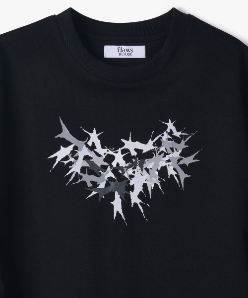 FLAWSROOM(フローズルーム)の「ブロークンハーツTシャツ ブラック(Tシャツ/カットソー・メンズ・その他・MEDIUM/LARGE)」の4枚目の写真