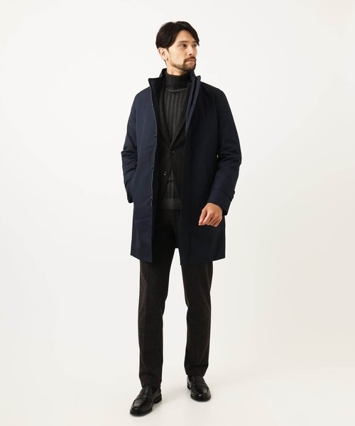 MICHEL KLEIN HOMME (ミッシェルクランオム)の「2WAYスタンドカラーロングコート(ステンカラーコート・メンズ・グレー/ネイビー・MEDIUM/LARGE/X-LARGE)」の3枚目の写真