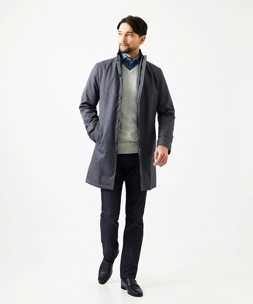 MICHEL KLEIN HOMME (ミッシェルクランオム)の「2WAYスタンドカラーロングコート(ステンカラーコート・メンズ・グレー/ネイビー・MEDIUM/LARGE/X-LARGE)」の17枚目の写真