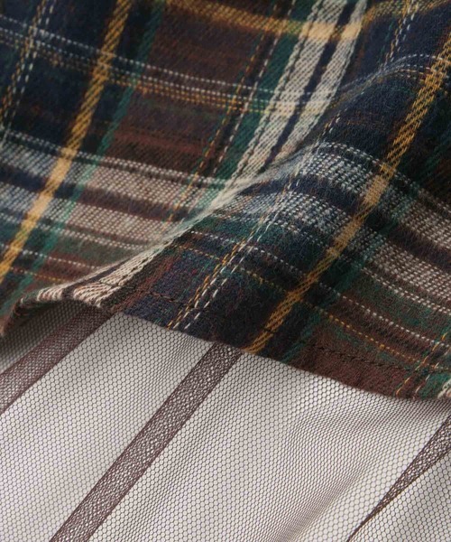 Mac-House（マックハウス）の「Idnes　リバーシブルネルチェックスカート（スカート・レディース・ブラウン系/ネイビー系・FREE）」の8枚目の写真