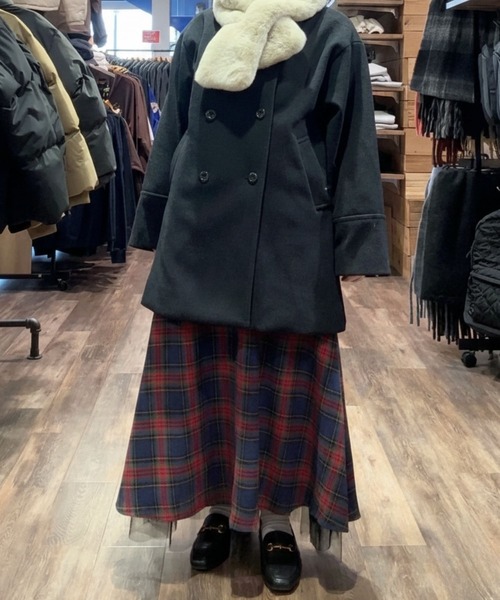 Mac-House（マックハウス）の「Idnes　リバーシブルネルチェックスカート（スカート・レディース・ブラウン系/ネイビー系・FREE）」の9枚目の写真