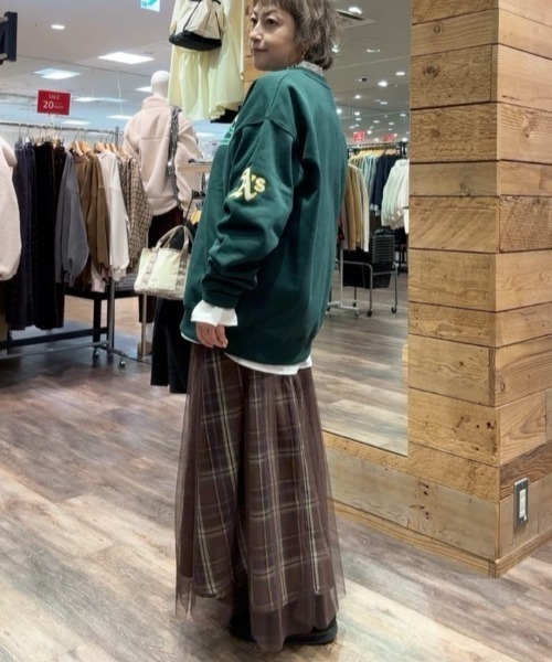 Mac-House（マックハウス）の「Idnes　リバーシブルネルチェックスカート（スカート・レディース・ブラウン系/ネイビー系・FREE）」の18枚目の写真