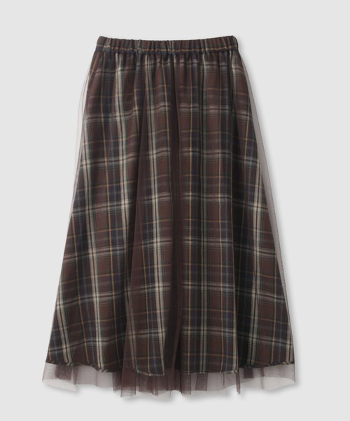Mac-House（マックハウス）の「Idnes　リバーシブルネルチェックスカート（スカート・レディース・ブラウン系/ネイビー系・FREE）」の13枚目の写真