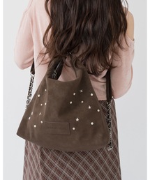 mellowneon | 3wayスウェードライクスタッズバッグ/リュック/ナップサック/ショルダーバッグ(ショルダーバッグ)