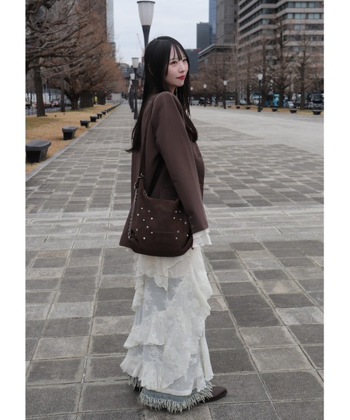 mellowneon（メロウネオン）の「3wayスウェードライクスタッズバッグ/リュック/ナップサック/ショルダーバッグ（ショルダーバッグ・レディース・ベージュ/ブラウン・FREE）」の19枚目の写真