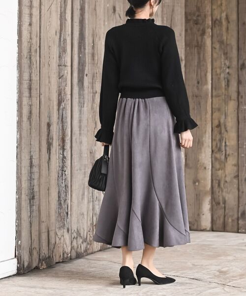 ストレッチスウェードエスカルゴ切替スカート（スカート）｜rps