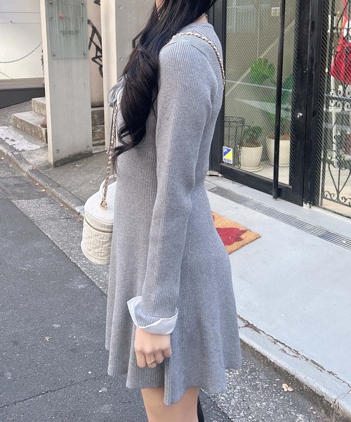 INGNI（イング）の「シャツドッキングニットワンピース（ワンピース・レディース・ブラック/グレー・M）」の11枚目の写真
