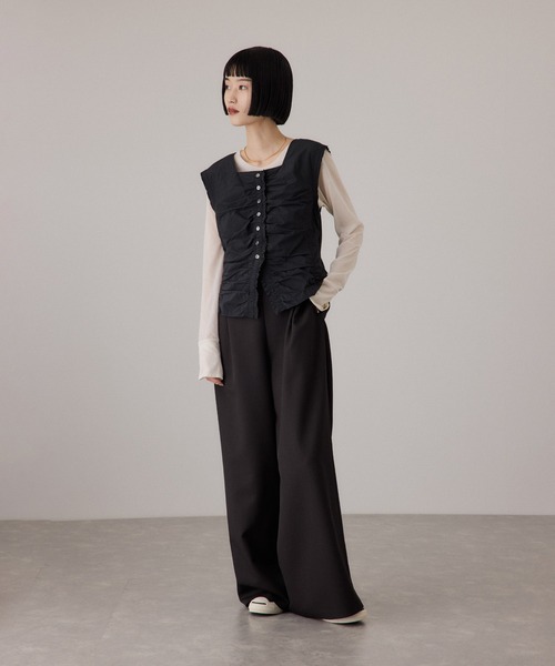 ADAM ET ROPE'（アダムエロペ）の「ブラウスコンビオールインワン（つなぎ/オールインワン・レディース・ブラック/ブルー系その他・36/38）」の3枚目の写真