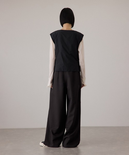 ADAM ET ROPE'（アダムエロペ）の「ブラウスコンビオールインワン（つなぎ/オールインワン・レディース・ブラック/ブルー系その他・36/38）」の5枚目の写真