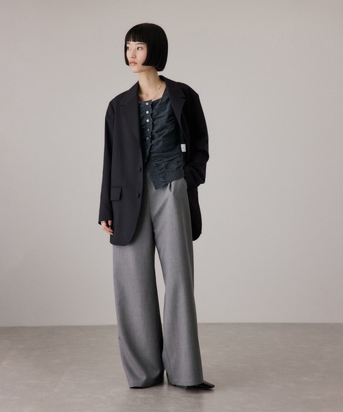 ADAM ET ROPE'（アダムエロペ）の「ブラウスコンビオールインワン（つなぎ/オールインワン・レディース・ブラック/ブルー系その他・36/38）」の9枚目の写真