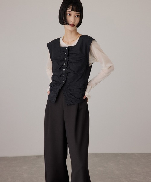 ADAM ET ROPE'（アダムエロペ）の「ブラウスコンビオールインワン（つなぎ/オールインワン・レディース・ブラック/ブルー系その他・36/38）」の12枚目の写真