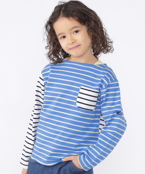 SHIPS(シップス)の「SHIPS KIDS:100~130cm /ボーダー ロングスリーブTシャツ(Tシャツ/カットソー・キッズ・ブルー/ホワイト・100/110/120/130)」の2枚目の写真