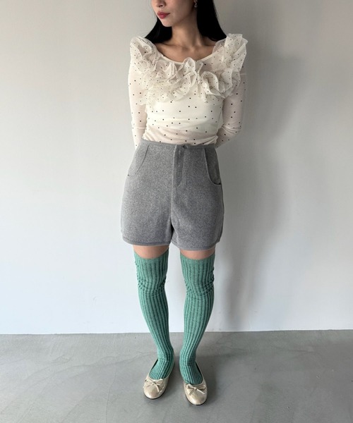 SANSeLF(サンセルフ)の「【SANSeLF】フリルネックトップス saw25a071(その他トップス・レディース・ホワイト・FREE)」の6枚目の写真