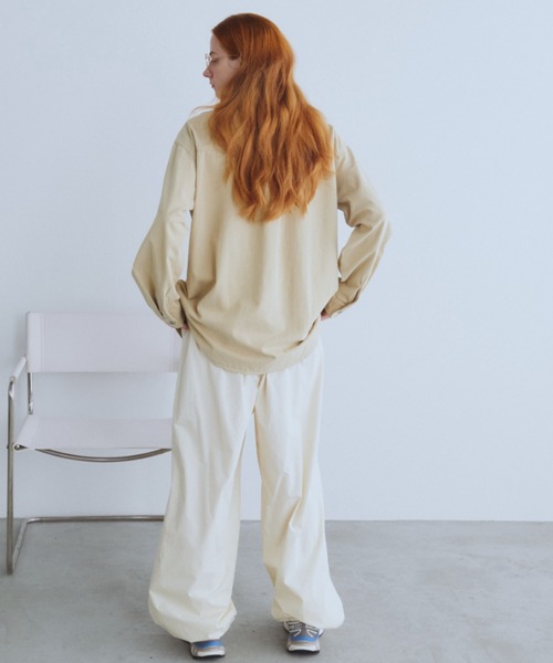 Auntie Rosa Holiday(アンティローザホリデー)の「ツイルオーバーサイズシャツ(シャツ/ブラウス・レディース・ベージュ/ブラック・FREE)」の19枚目の写真