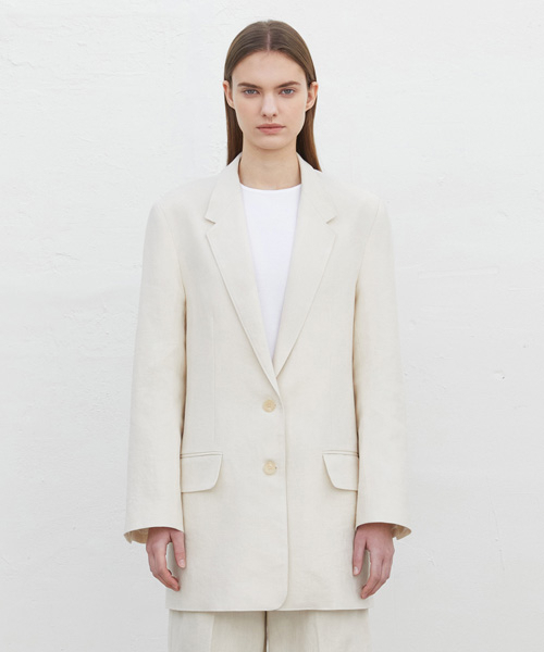 RIDIFI(リディフィ)の「LINEN FABRIC JACKET_LIGHT BEIGE(テーラードジャケット・レディース・その他・MEDIUM)」の2枚目の写真