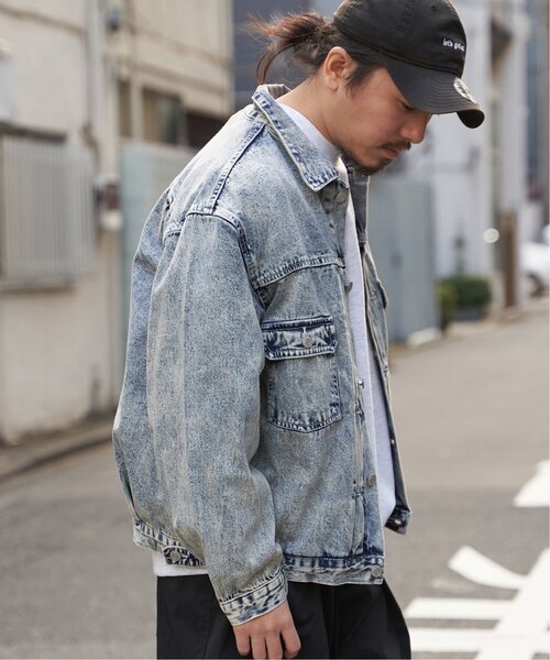 VENCEEXCHANGE（ヴァンスエクスチェンジ）の「デニムジャケット（ブルゾン・メンズ・ダークグレー/ターコイズブルー/ライトブルー/ブラック・LL/L/M）」の6枚目の写真