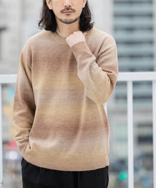 ITEMS URBANRESEARCH（アイテムズ アーバンリサーチ）の「スペースダイクルーネックニット（ニット/セーター・メンズ・ブラック/オリーブ/ブラウン・MEDIUM/LARGE）」の2枚目の写真